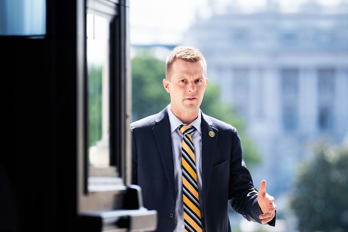 Rep. Jared Golden, D-Maine, arrives to the U.S. Capitol for the last votes of the week on Thursday, June 15, 2023. (Tom Williams/CQ-Roll Call, Inc via Getty Images)