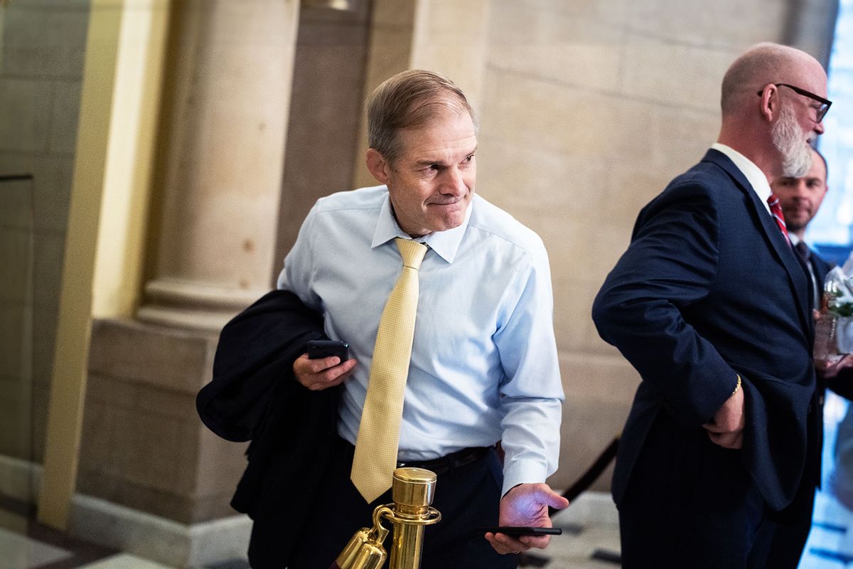 Rep. Jim Jordan, R-Ohio, is seen in the U.S. Capitol before the House failed to pass the Spending Reduction and Border Security Act on Friday, September 29, 2023. (Tom Williams/CQ-Roll Call, Inc via Getty Images)