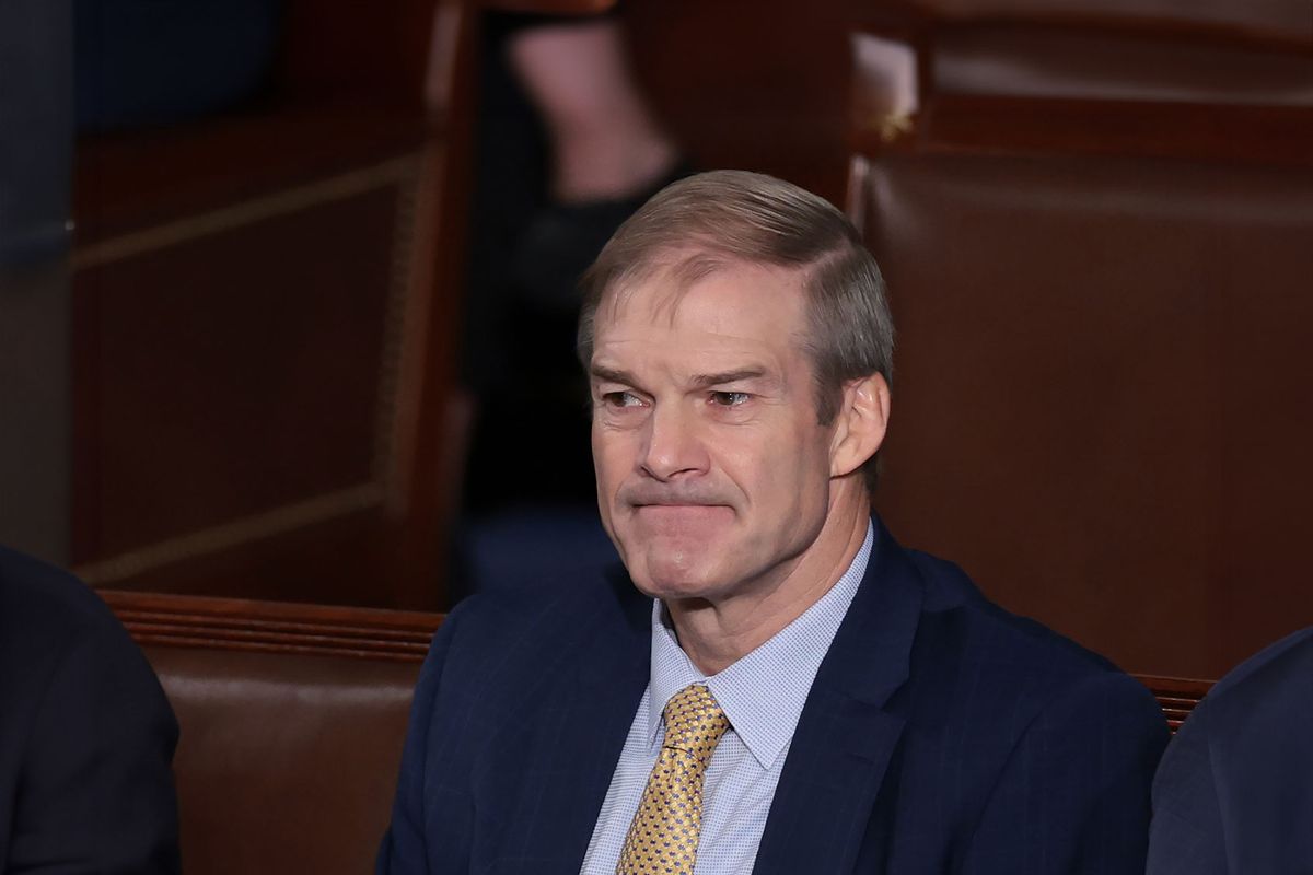 U.S. Rep. Jim Jordan (R-OH) sits in the House chamber after the House of Representatives failed to elevate Jordan to Speaker of the House for the third time in the U.S. Capitol on October 20, 2023 in Washington, DC. (Win McNamee/Getty Images)