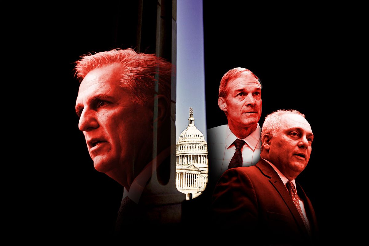 Kevin McCarthy, Jim Jordan and Steve Scalise (Photo illustration by Salon/Getty Images)
