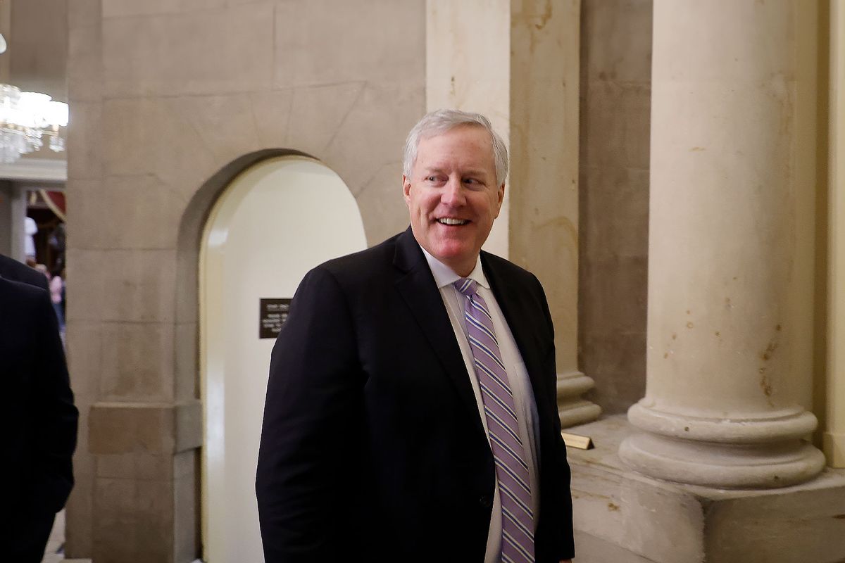 Former Trump White House Chief of Staff Mark Meadows arrives at the office of the Speaker of the House at the U.S. Capitol on October 10, 2023 in Washington, DC. (Chip Somodevilla/Getty Images)