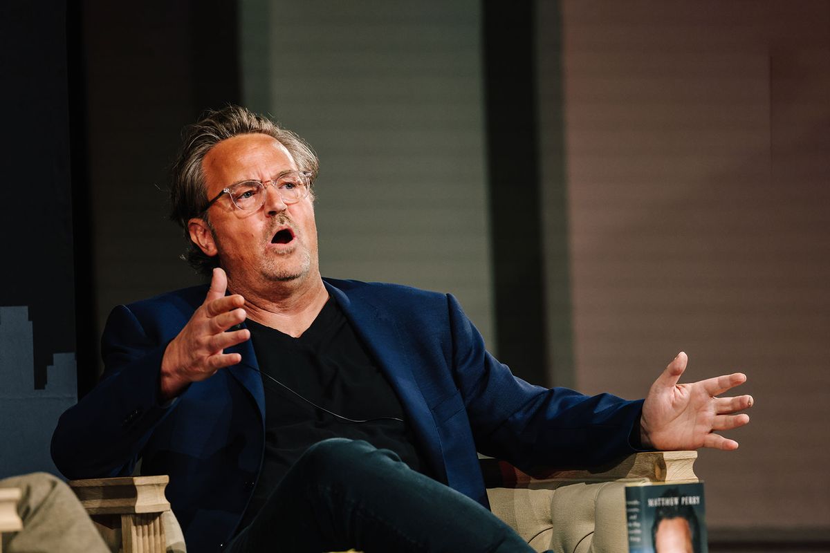 Matthew Perry speaks about his book with Matt Brennan during the 28th Annual Los Angeles Times Festival of Books at the University of Southern California on Saturday, April 22, 2023 in Los Angeles, CA. (Dania Maxwell / Los Angeles Times via Getty Images)