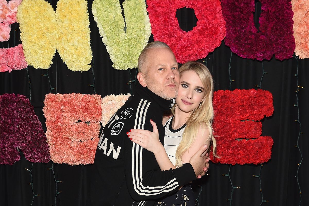 Creator of 'American Horror Story' Ryan Murphy (L) and actress Emma Roberts attend as Teen Vogue and Aerie celebrate Emma Roberts November Cover at 58 Gansevoort on October 24, 2015 in New York City. (Jamie McCarthy/Getty Images for Teen Vogue)