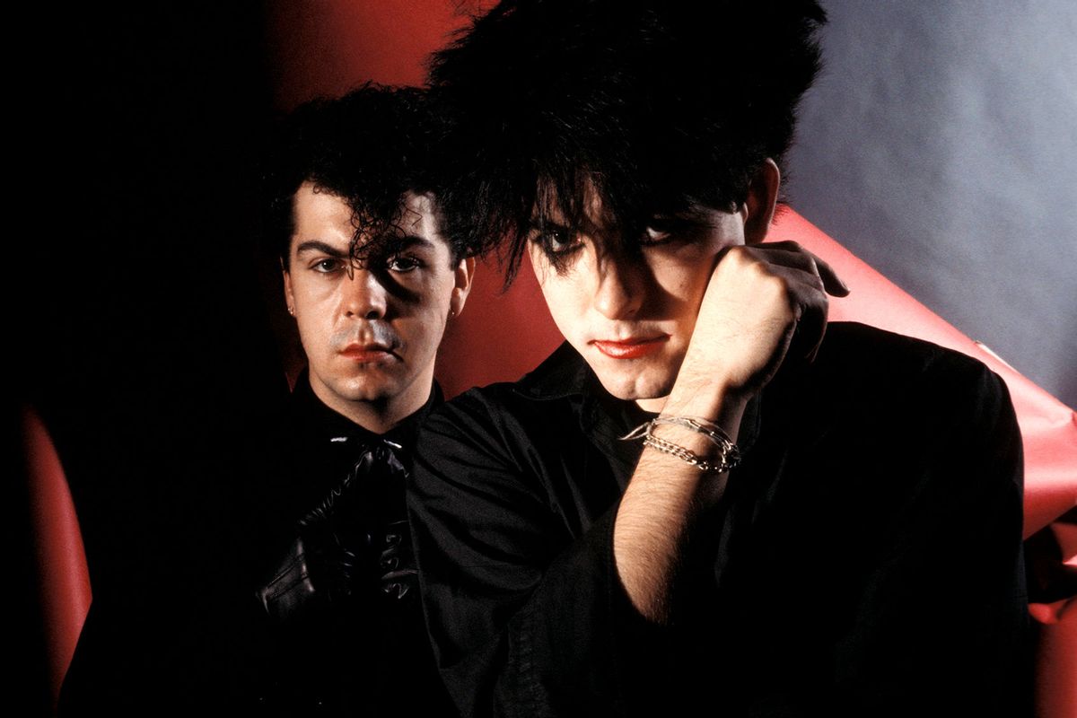Lol Tolhurst and Robert Smith of The Cure, posed, studio portrait, 1983. (Fin Costello/Redferns/Getty Images)