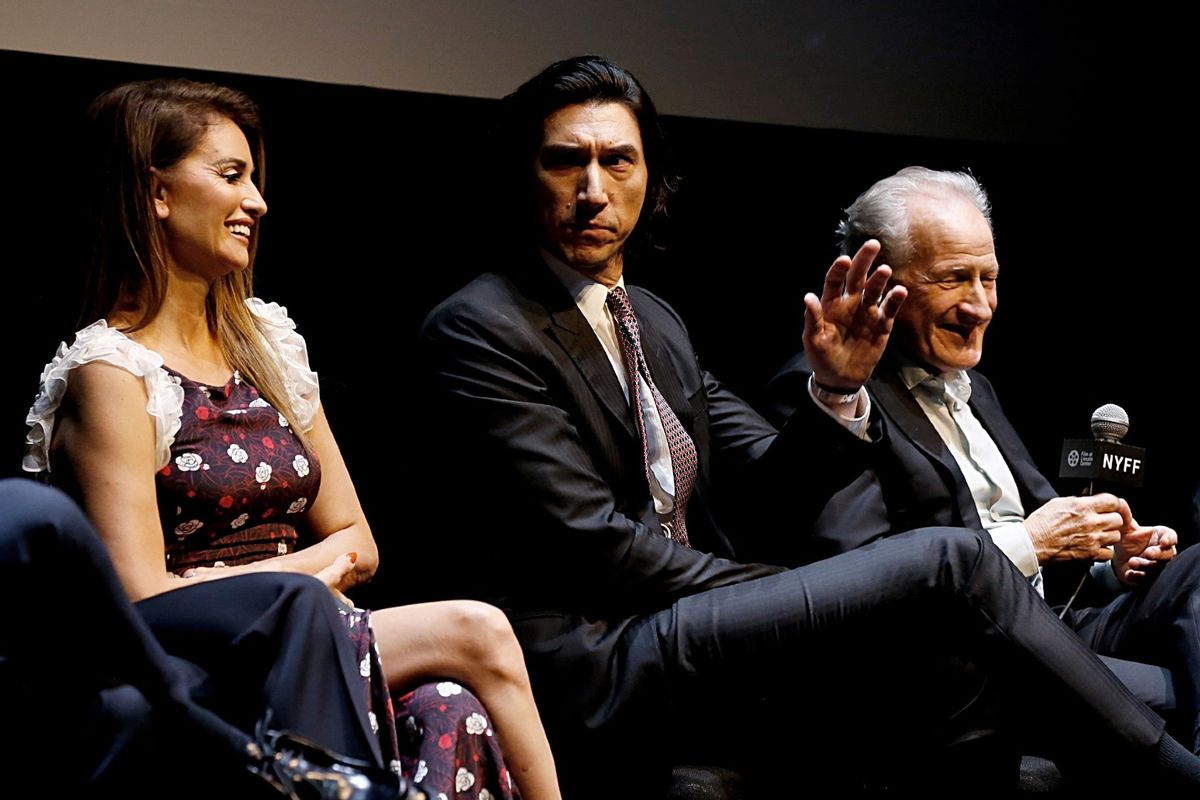 (L-R) Penélope Cruz, Adam Driver and Michael Mann speak during the "Ferrari" Q&A during the 61st New York Film Festival at Alice Tully Hall, Lincoln Center on October 13, 2023 in New York City.  (Dominik Bindl/Getty Images for FLC)