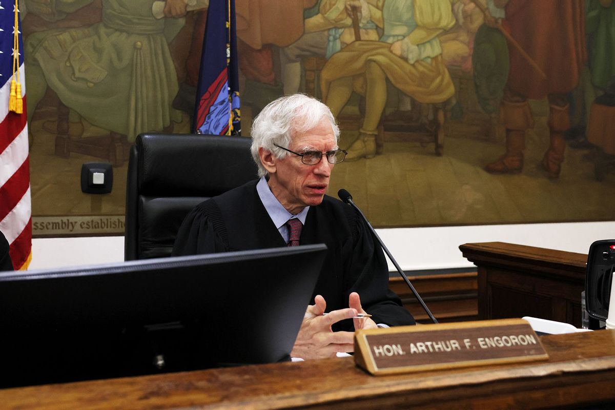 Justice Arthur Engoron presides over the civil fraud trial of former President Donald Trump at New York State Supreme Court on November 06, 2023 in New York City. (Brendan McDermid-Pool/Getty Images)