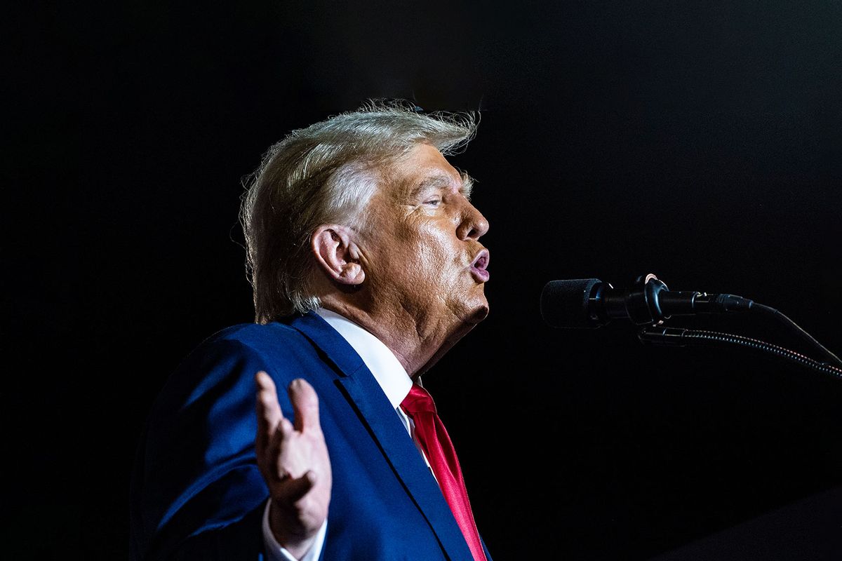 Former President Donald Trump speaks at a campaign rally on Wednesday, Nov. 08, 2023, in Hialeah, FL. (Jabin Botsford/The Washington Post via Getty Images)