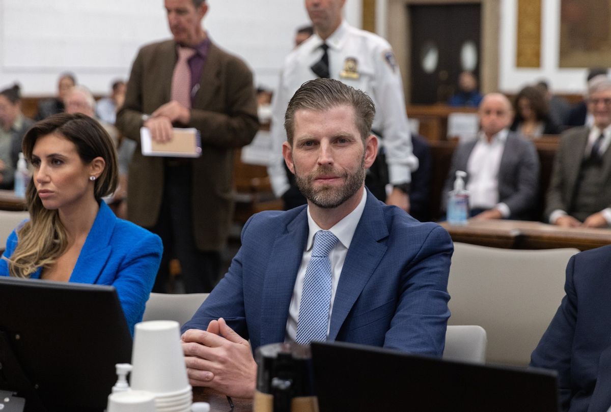 Eric Trump sits in court during his civil fraud trial at New York State Supreme Court on November 02, 2023 in New York City. (Jeenah Moon-Pool/Getty Images)