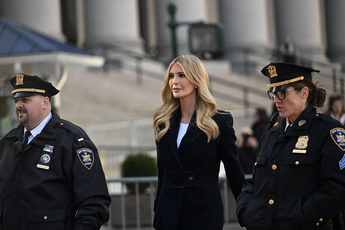 Former US President Donald Trump's daughter Ivanka Trump arrives the court to testify at his father's civil fraud trial in New York, United States on Wednesday, November 8, 2023. (Fatih Aktas/Anadolu via Getty Images)