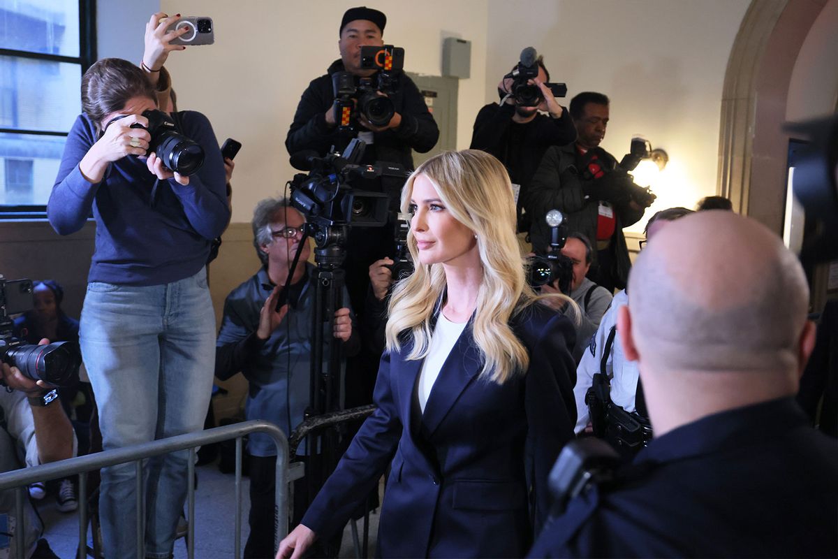 Ivanka Trump arrives for the civil fraud trial of her father former President Donald Trump at New York State Supreme Court on November 08, 2023 in New York City. (Michael M. Santiago/Getty Images)