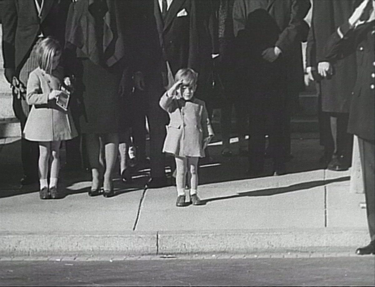 John F. Kennedy Jr., salutes as the casket of this father, President John F. Kennedy, is carried from St. Matthew's Cathedral during his funeral services Nov. 25, 1963. (John F. Kennedy Presidental Library and Museum, Boston)