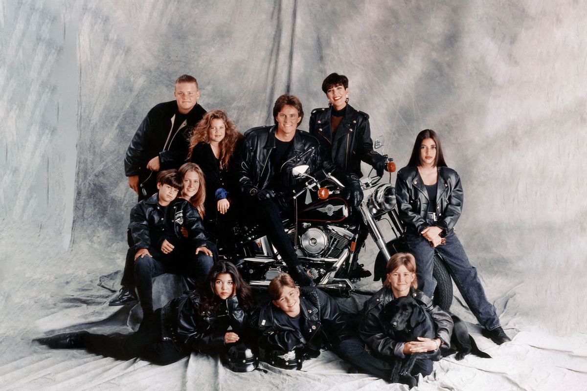 Burton Jenner, Khloe Kardashian, Bruce Jenner, Kris Jenner, Kim Kardashian, Brandon Jenner, Brody Jenner, Kourtney Kardashian, Robert Kardashian, Jr. and Cassandra Jenner of the celebrity Jenner and Kardashian families featured in the TV show 'Keeping Up With The Kardashians' pose for a family portrait in 1993 in Los Angeles, California. (Maureen Donaldson/Michael Ochs Archives/Getty Images)