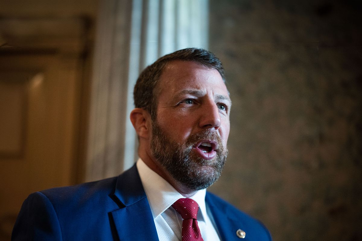 Sen. Markwayne Mullin, R-Okla., is seen in the U.S. Capitol on Wednesday, September 6, 2023. (Tom Williams/CQ-Roll Call, Inc via Getty Images)