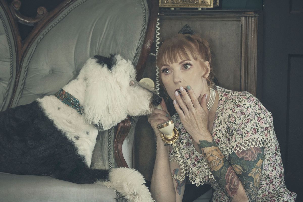 Alexis Devine and Bunny the Talking Dog (Photo courtesy of the author/Harper Collins)