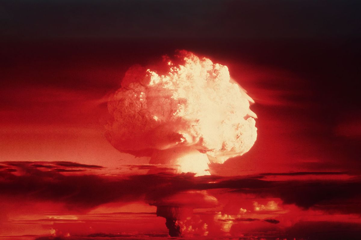 A mushroom cloud after an atomic blast, 1950s. (Lambert/Getty Images)