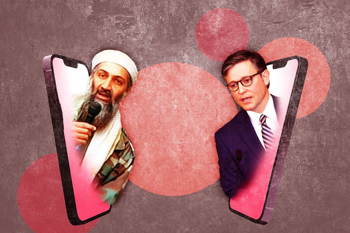 Osama Bin Laden and Mike Johnson (Photo illustration by Salon/Getty Images)