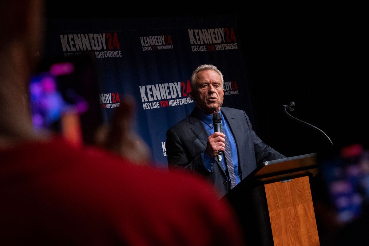 Independent presidential candidate Robert F. Kennedy Jr. speaks during a campaign event "Declare Your Independence Celebration" at Adrienne Arsht Center for the Performing Arts of Miami-Dade County on October 12, 2023 in Miami, Florida. (Eva Marie Uzcategui/Getty Images)