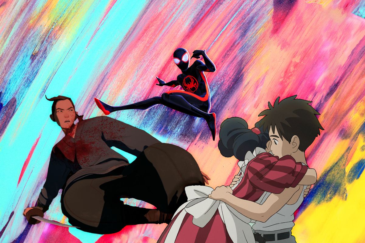 Spider-Man: Across the Spider-verse | Blue Eye Samurai | The Boy and the Heron (Photo illustration by Salon/Getty Images/Sony Pictures Entertainment/Netflix/Studio Ghibli)