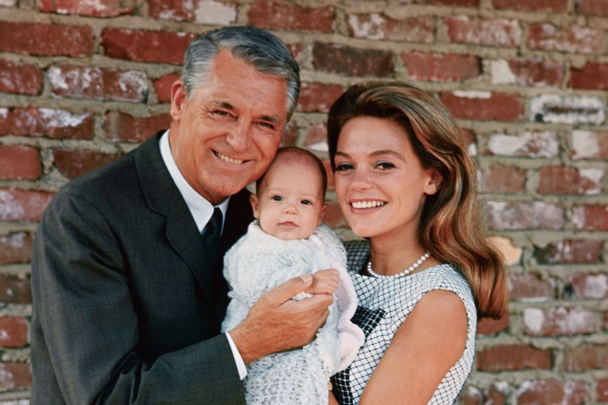 Jennifer Grant, 3 1/2-months-old, wears a big smile for the cameraman as she makes her debut with her famous parents, Cary Grant and Dyan Cannon. (Getty Images/Bettmann)