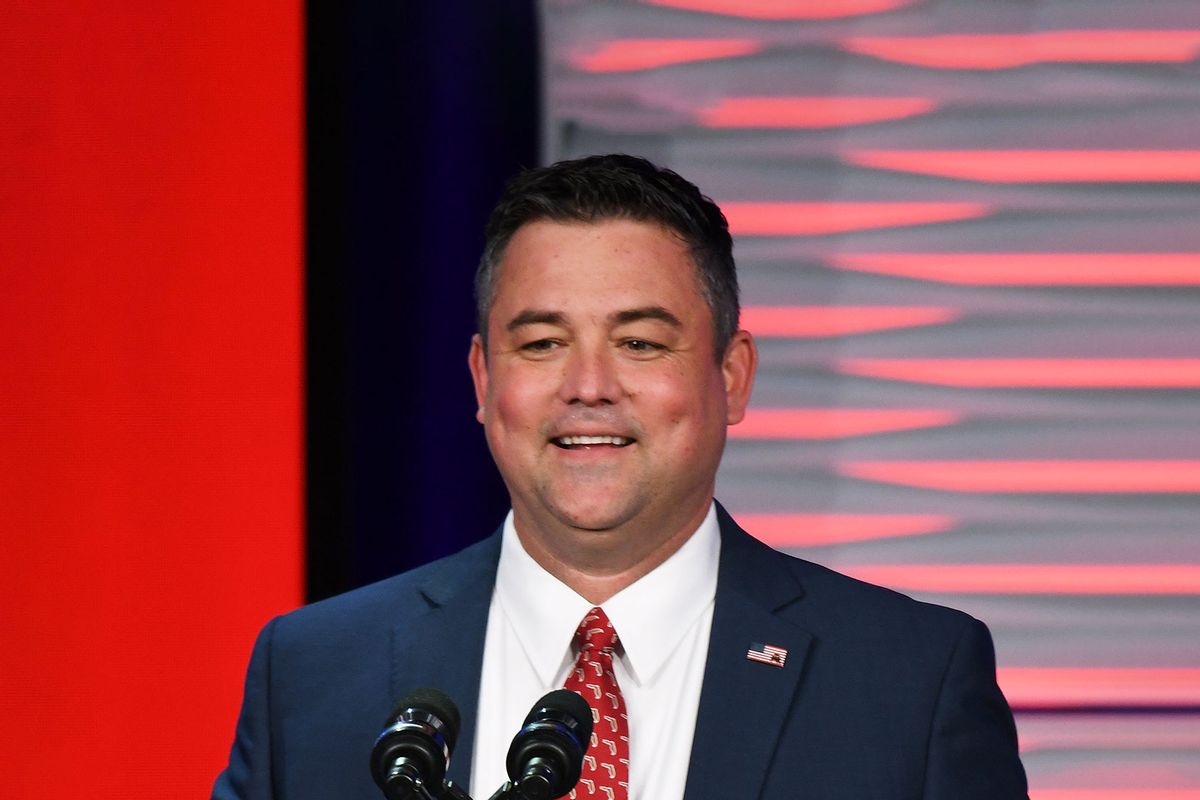 Florida GOP Chairman Christian Ziegler addresses attendees at the Florida Freedom Summit at the Gaylord Palms Resort in Kissimmee. (Paul Hennessy/SOPA Images/LightRocket via Getty Images)