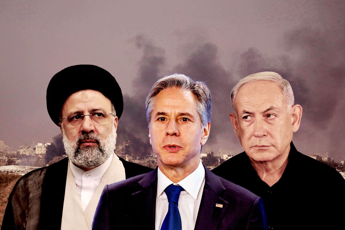 Ebrahim Raisi, Antony Blinken and Benjamin Netanyahu (Photo illustration by Salon/Getty Images)