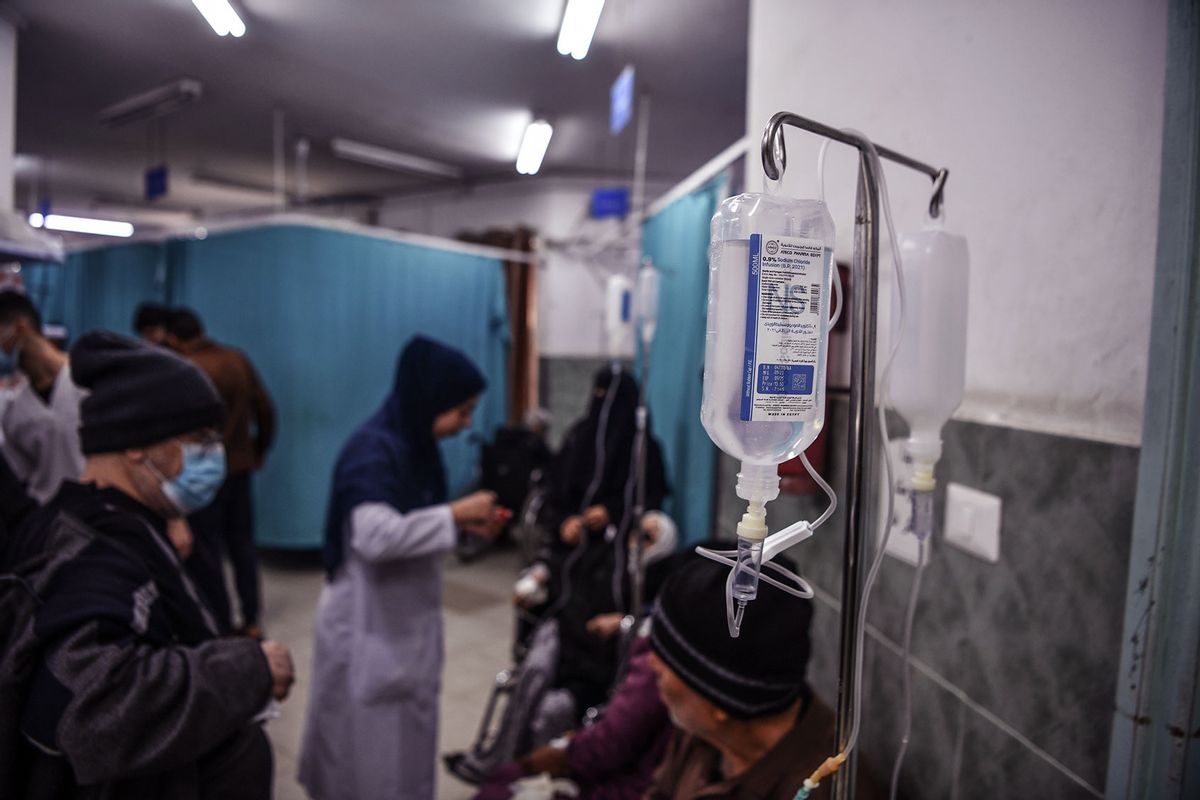 A view from En-Neccar Hospital in Rafah, Gaza on December 27, 2023. (Abed Zagout/Anadolu via Getty Images)