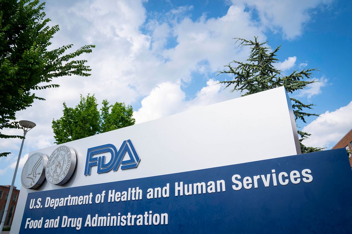 A sign for the Food And Drug Administration is seen outside of the headquarters on July 20, 2020 in White Oak, Maryland. (Sarah Silbiger/Getty Images)