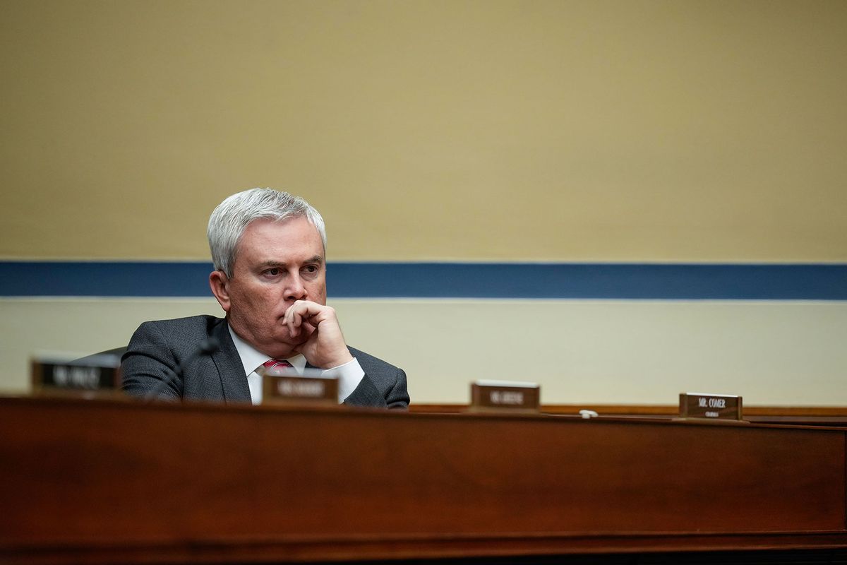 House Oversight Committee chairman Rep. James Comer (R-KY) attends a House Oversight Subcommittee on Health Care and Financial Services hearing on Capitol Hill December 5, 2023 in Washington, DC. (Drew Angerer/Getty Images)