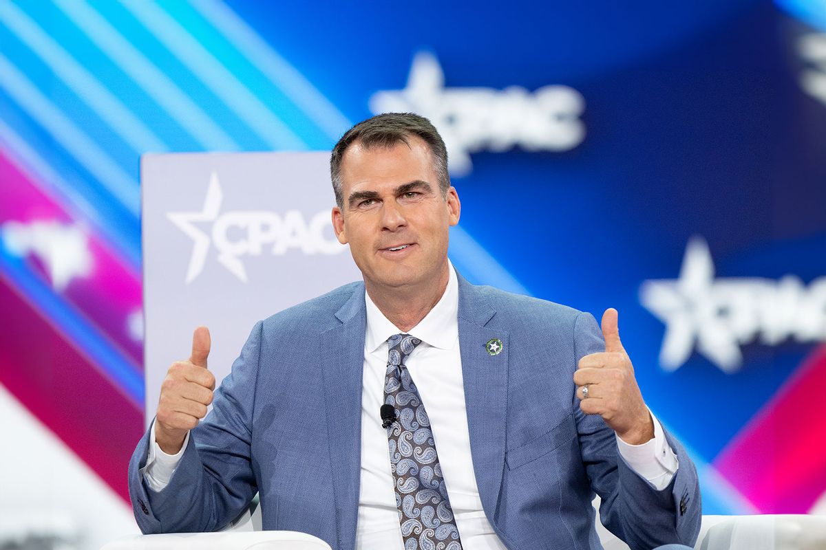 Governor of Oklahoma Kevin Stitt speaks during CPAC (Conservative Political Action Conference) Texas 2022 conference at Hilton Anatole in Dallas. (Lev Radin/Pacific Press/LightRocket via Getty Images)