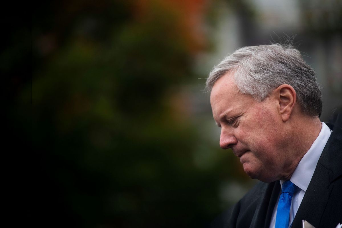 White House chief of staff Mark Meadows addresses the press outside the White House on Monday, October 26, 2020, in Washington, DC. (Amanda Voisard/for The Washington Post via Getty Images)