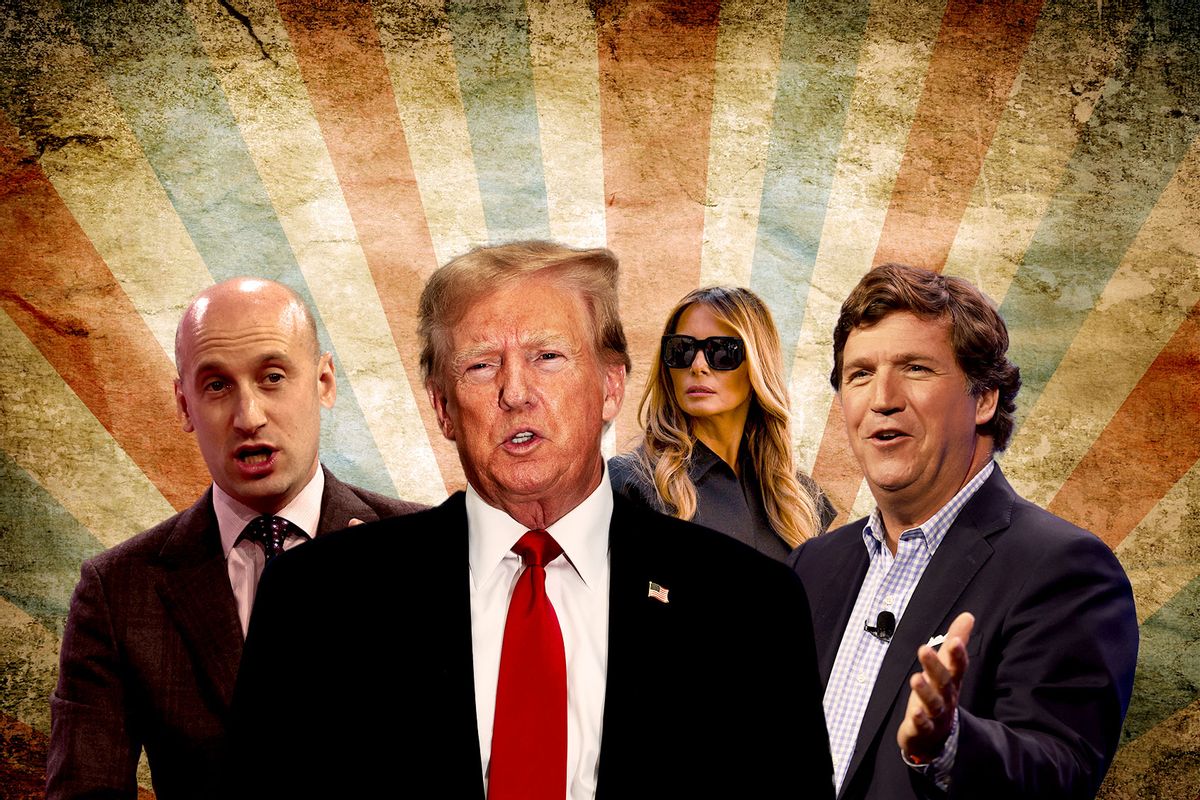 Stephen Miller, Donald Trump, Melania Trump and Tucker Carlson (Photo illustration by Salon/Getty Images)