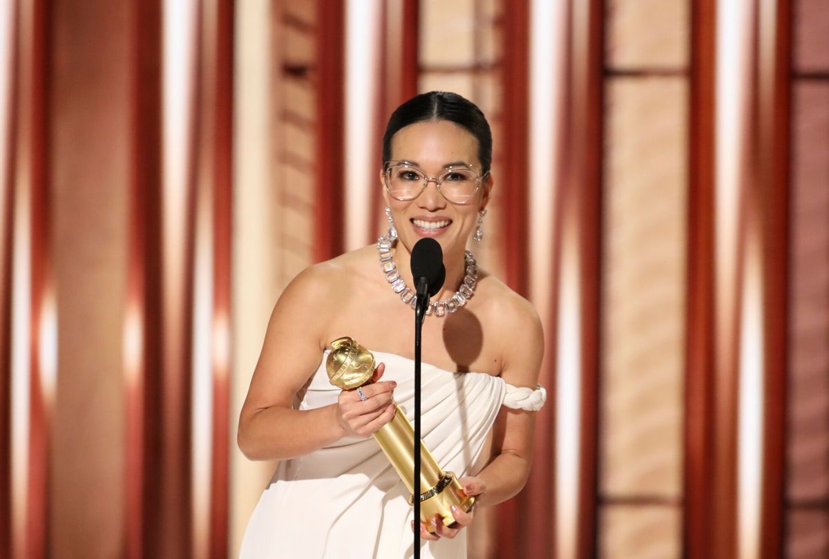 Ali Wong wins for performance for an actress in a limited series for "Beef" at the Golden Globes  ( Sonja Flemming/CBS )