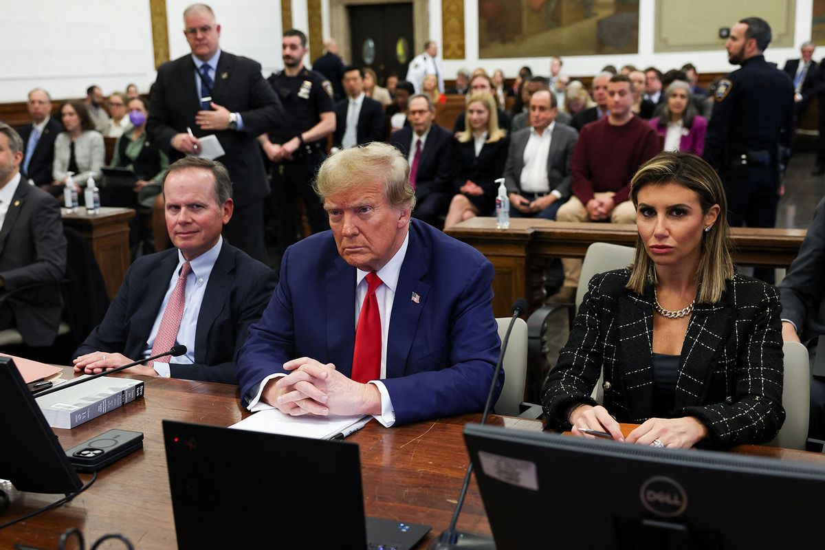 Former US President Donald Trump sits in New York State Supreme Court during the civil fraud trial against the Trump Organization, in New York City on January 11, 2024. (SHANNON STAPLETON/POOL/AFP via Getty Images)