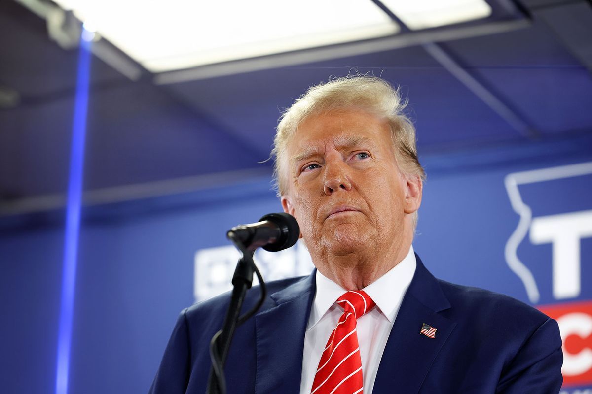 Republican presidential candidate, former U.S. President Donald Trump speaks at a campaign event on January 06, 2024 in Newton, Iowa. (Anna Moneymaker/Getty Images/Getty Images)