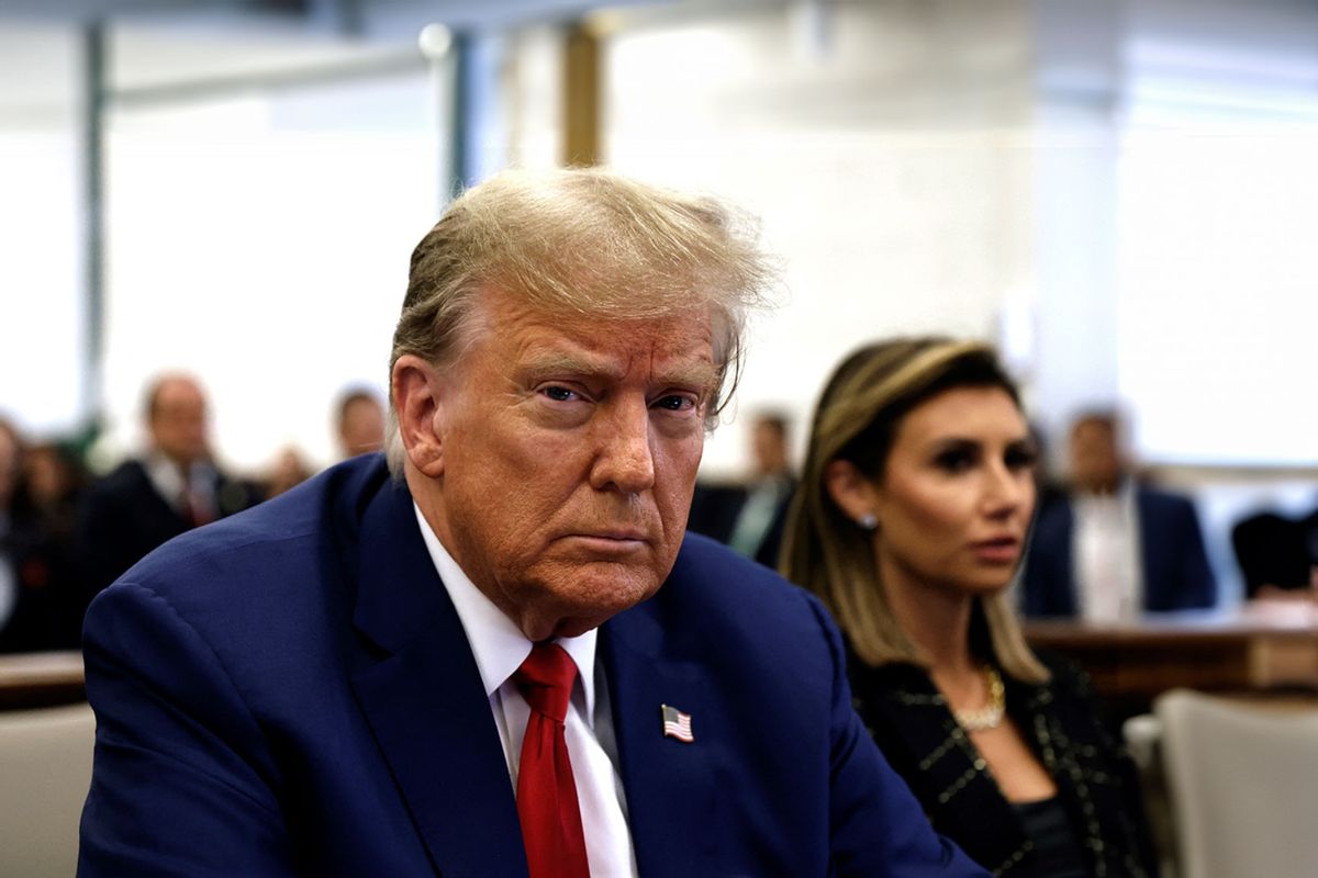 Former US President Donald Trump sits in New York State Supreme Court during the civil fraud trial against the Trump Organization, in New York City on January 11, 2024. (PETER FOLEY/POOL/AFP via Getty Images)