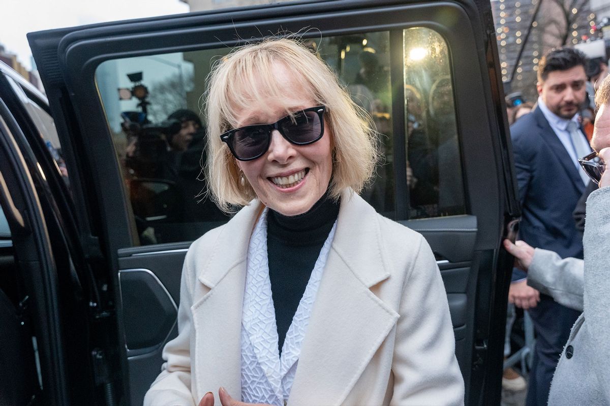 E. Jean Carroll departs a Manhattan federal court at the conclusion of her defamation suit against Donald Trump on January 26, 2024 in New York City. (Spencer Platt/Getty Images)
