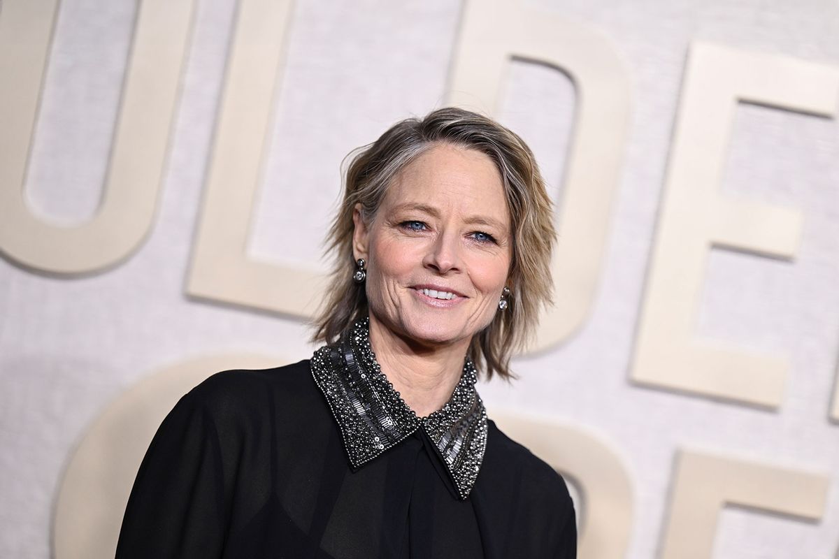 Jodie Foster at the 81st Golden Globe Awards held at the Beverly Hilton Hotel on January 7, 2024 in Beverly Hills, California. (Gilbert Flores/Golden Globes 2024 via Getty Images)