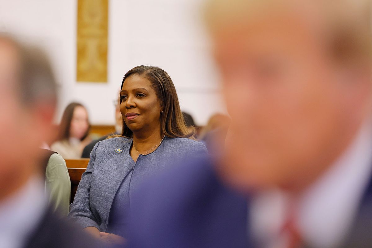 Attorney General Letitia James sits in the courtroom for the civil fraud trial of former U.S. President Donald Trump in New York State Supreme Court on January 11, 2024 in New York City. (Michael M. Santiago/Getty Images)