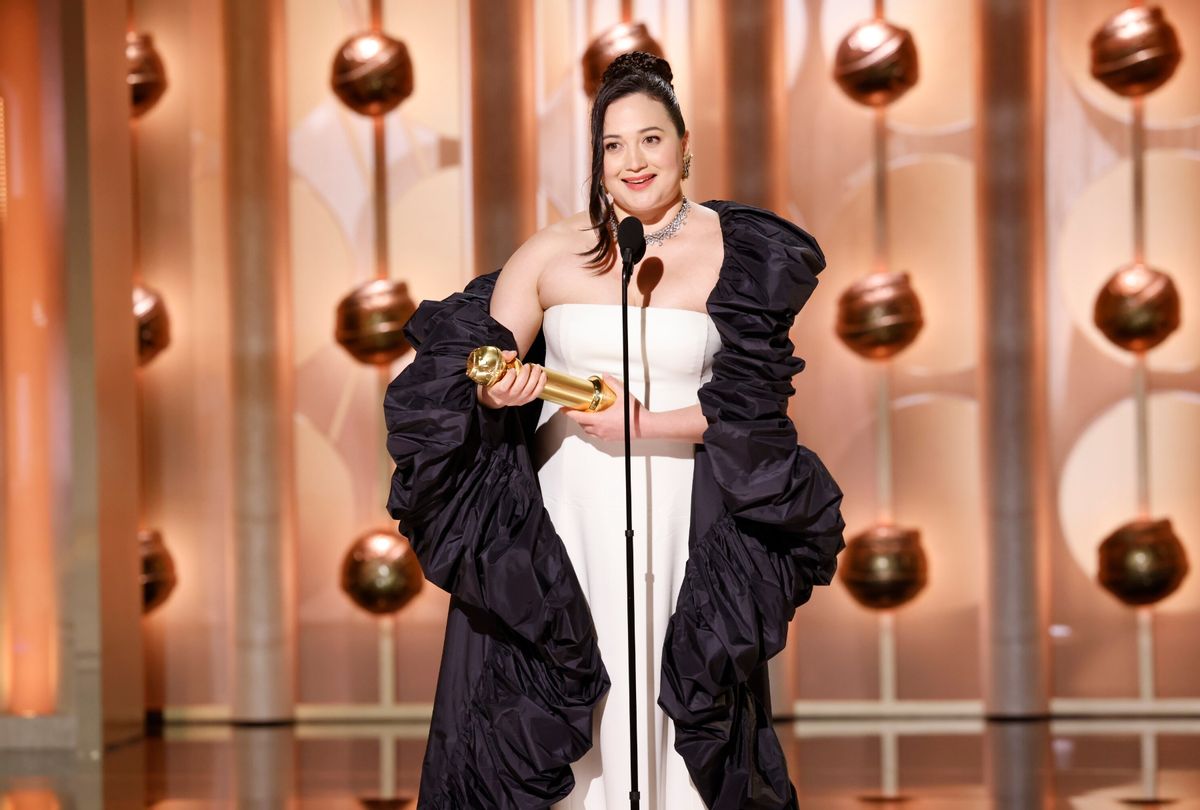 Lily Gladstone wins the Golden Globe for actress in a drama motion picture "Killers of the Flower Moon"  (Sonja Flemming/CBS )