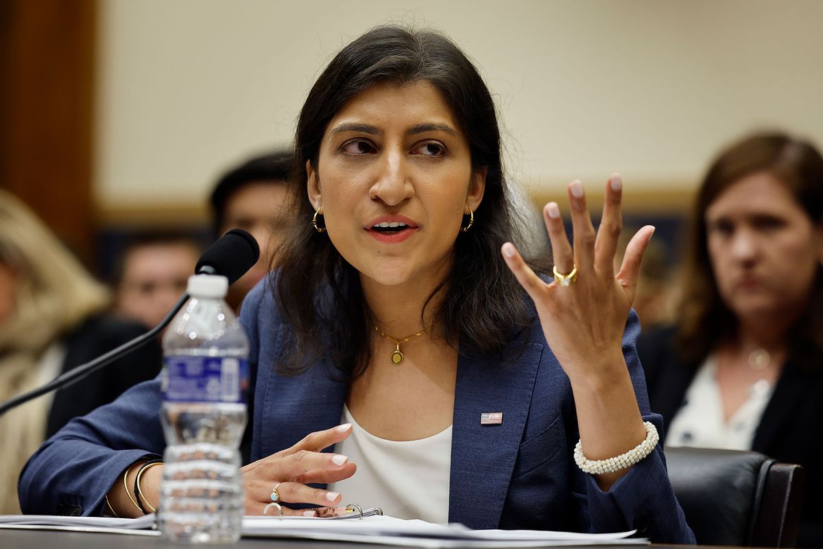 Federal Trade Commission Chair Lina Khan testifies before the House Judiciary Committee in the Rayburn House Office Building on Capitol Hill on July 13, 2023 in Washington, DC. (Chip Somodevilla/Getty Images)