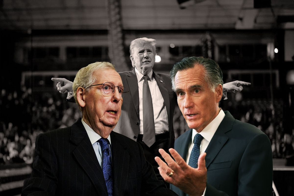 Mitch McConnell, Mitt Romney and Donald Trump (Photo illustration by Salon/Getty Images)