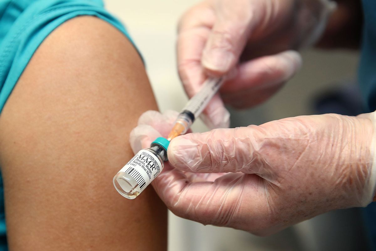 A measles vaccine is prepared on September 10, 2019 in Auckland, New Zealand. (Fiona Goodall/Getty Images)