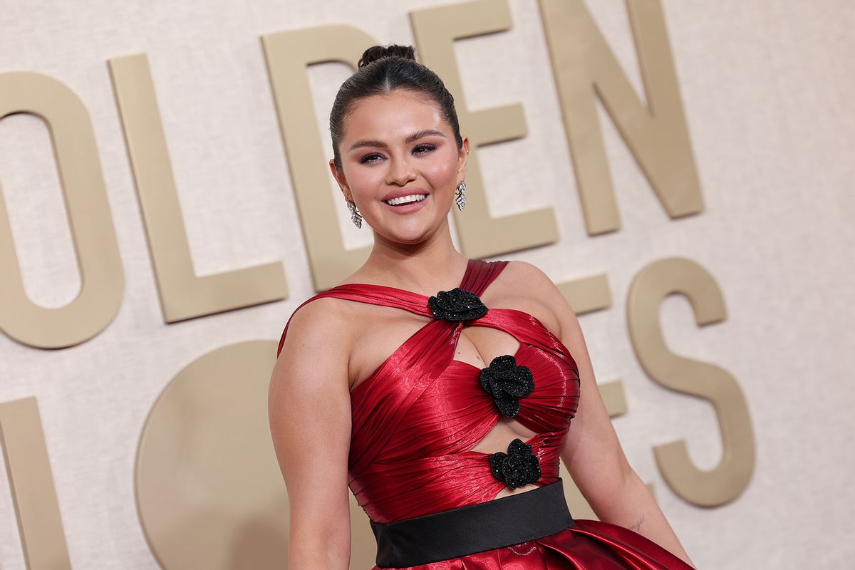 Selena Gomez at the 81st Golden Globe Awards held at the Beverly Hilton Hotel on January 7, 2024 in Beverly Hills, California. (John Salangsang/Golden Globes 2024/Golden Globes 2024 via Getty Images)
