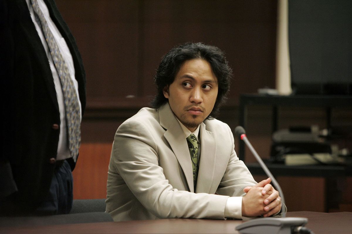 Vili Fualaau appears in court in SeaTac, Washington April 3, 2006 for a hearing to determine if he is to stand trial on a drunken driving charge. (Ron Wurzer/Getty Images)
