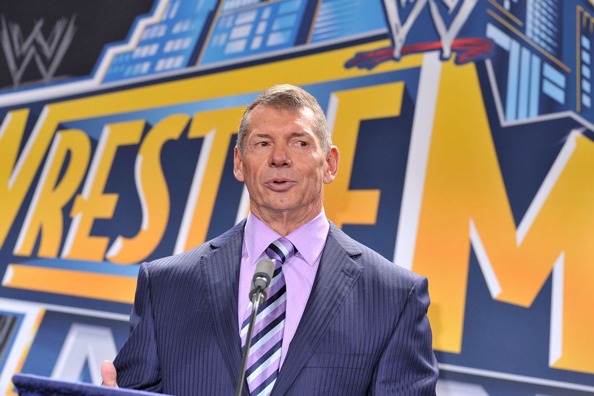 Vince McMahon attends a press conference to announce that WWE Wrestlemania 29 will be held at MetLife Stadium in 2013 at MetLife Stadium on February 16, 2012 in East Rutherford, New Jersey. (Michael N. Todaro/Getty Images)