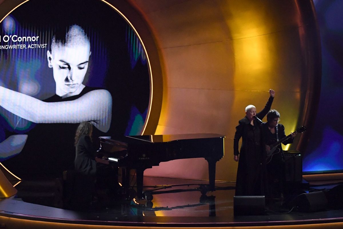 Annie Lennox performs onstage during the 66th GRAMMY Awards at Crypto.com Arena on February 04, 2024 in Los Angeles (JC Olivera/WireImage/Getty Images)