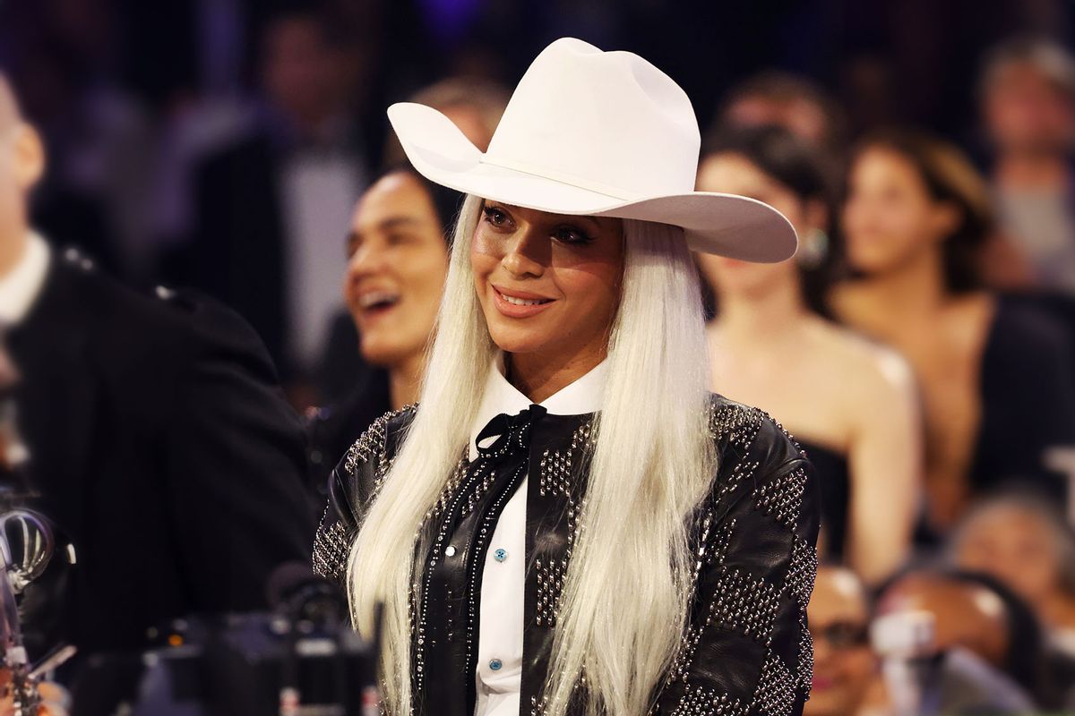 Beyoncé supports Jay-Z as he accepts the Dr. Dre Global Impact Award during the 66th GRAMMY Awards at Crypto.com Arena on February 04, 2024 in Los Angeles, California. (Kevin Mazur/Getty Images for The Recording Academy)