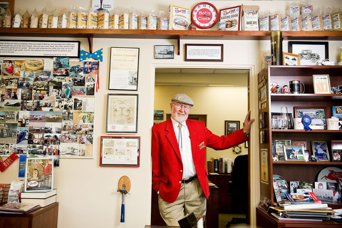 Bob Moore, the founder of Bob's Red Mill Natural Foods, poses for a portrait in his office at his manufacturing facility located in Milwaukie, OR. (Leah Nash/For the Washington Post/Getty Images)