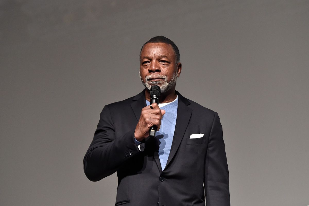 Carl Weathers speaks onstage during "The Mandalorian" FYC Event at DGA Theater Complex in Hollywood, California on June 11, 2023. (Alberto E. Rodriguez/Getty Images for Disney)
