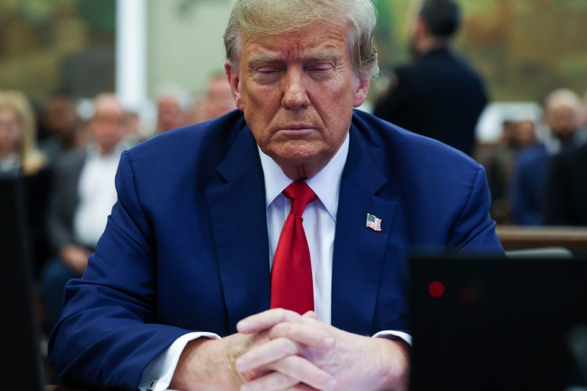 Former U.S. President Donald Trump attends the closing arguments in the Trump Organization civil fraud trial at New York State Supreme Court on January 11, 2024 in New York City. (Shannon Stapleton-Pool/Getty Images)